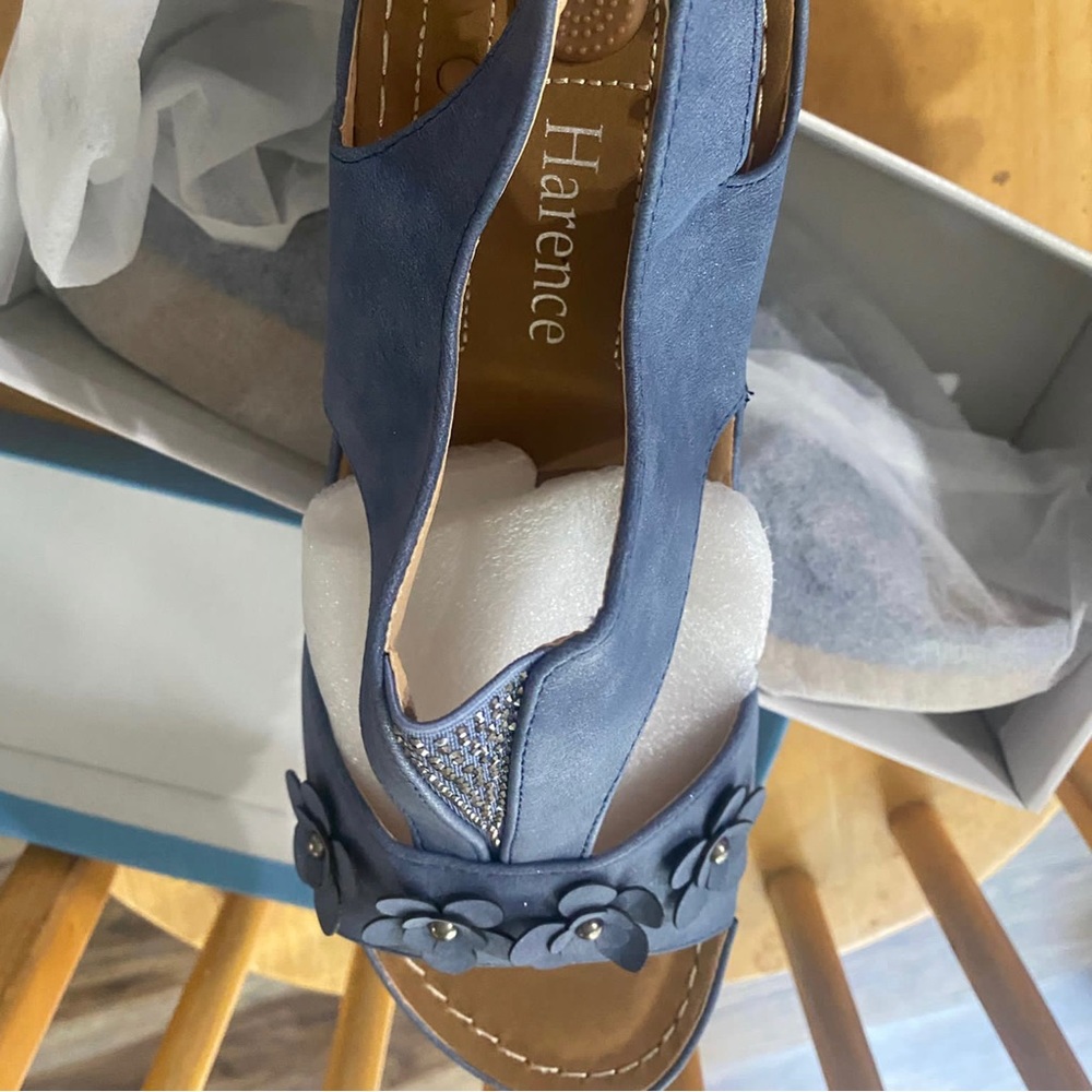 HARENCE Womens Wedge Sandals Casual Lightweight Platform Shoes
